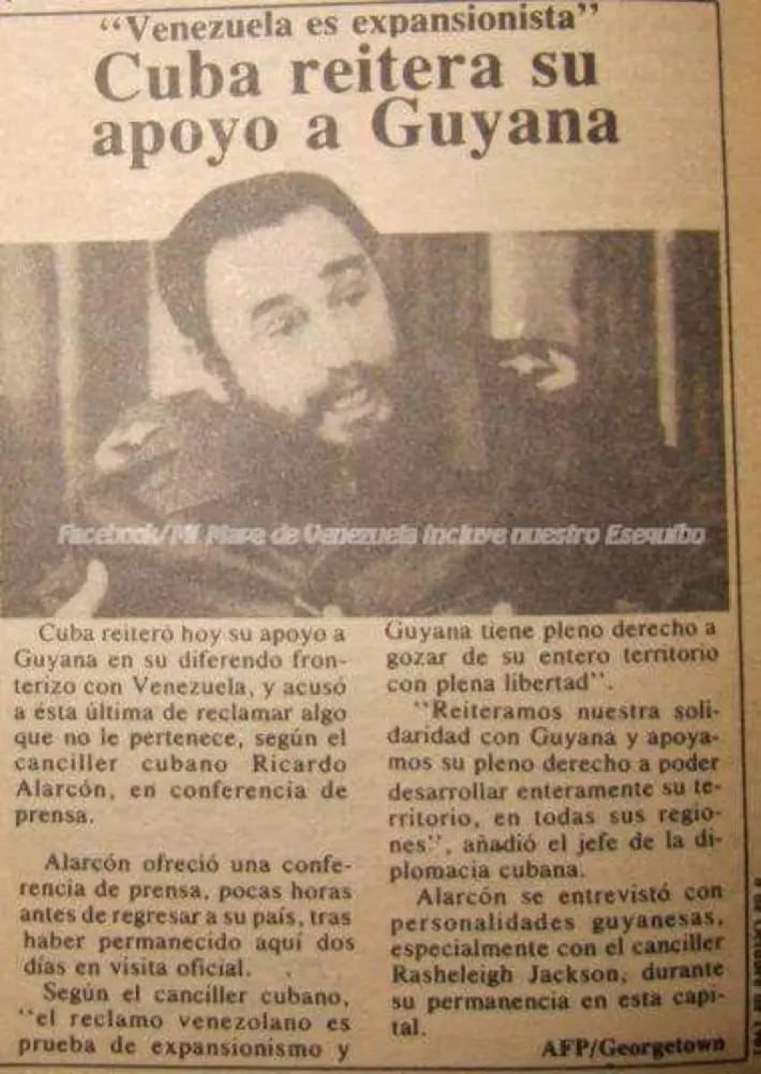 Nota publicada en octubre de 1981 por el "Diario de Caracas".