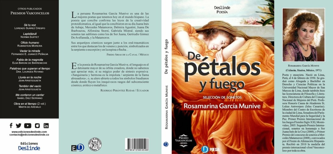 Pliego de diseño de portada libro antología de Rosamarina, Ediciones Deslinde