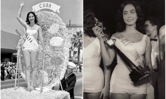Irma Buesa y Flora Lauten, representantes de Cuba en Miss Universo en 1959 y 1960.