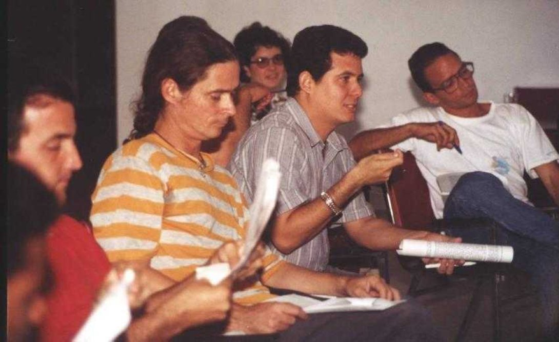 Amir Valle, como profesor en el taller Onelio Jorge Cardoso