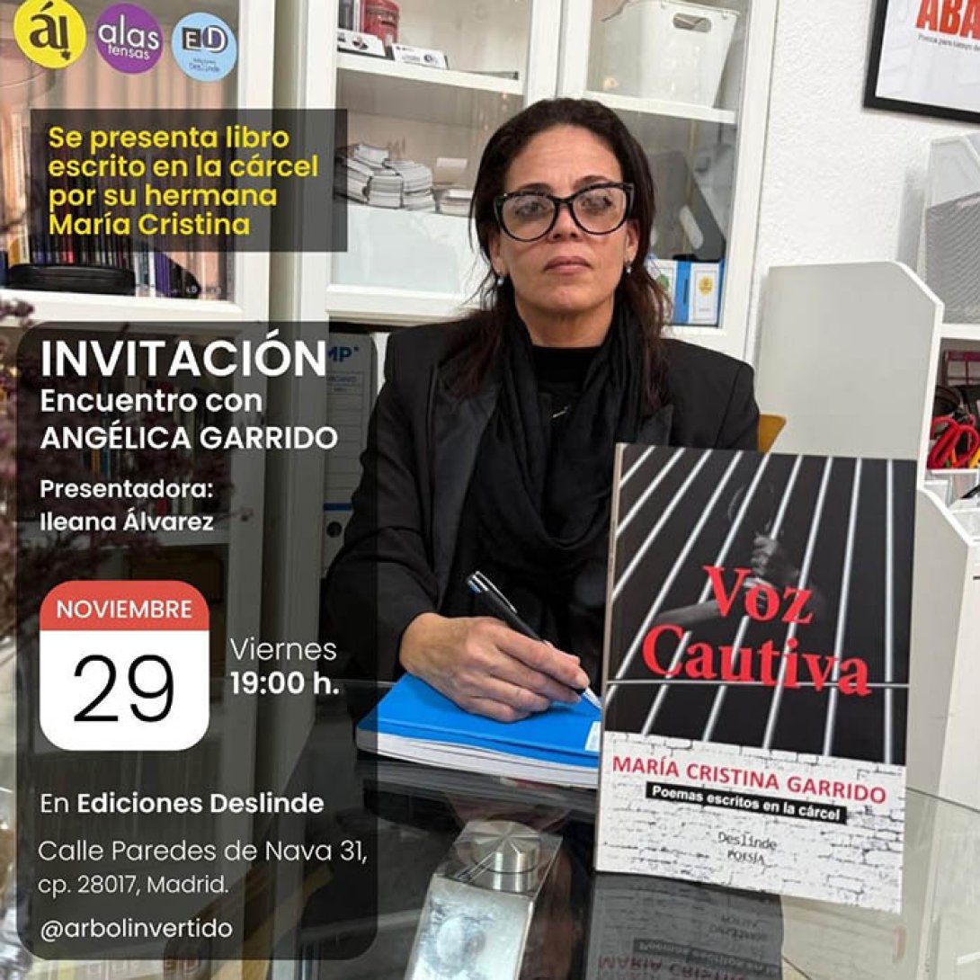 Angélica Garrido en la promoción del libro "Voz cautiva", en la sede de Ediciones Deslinde.