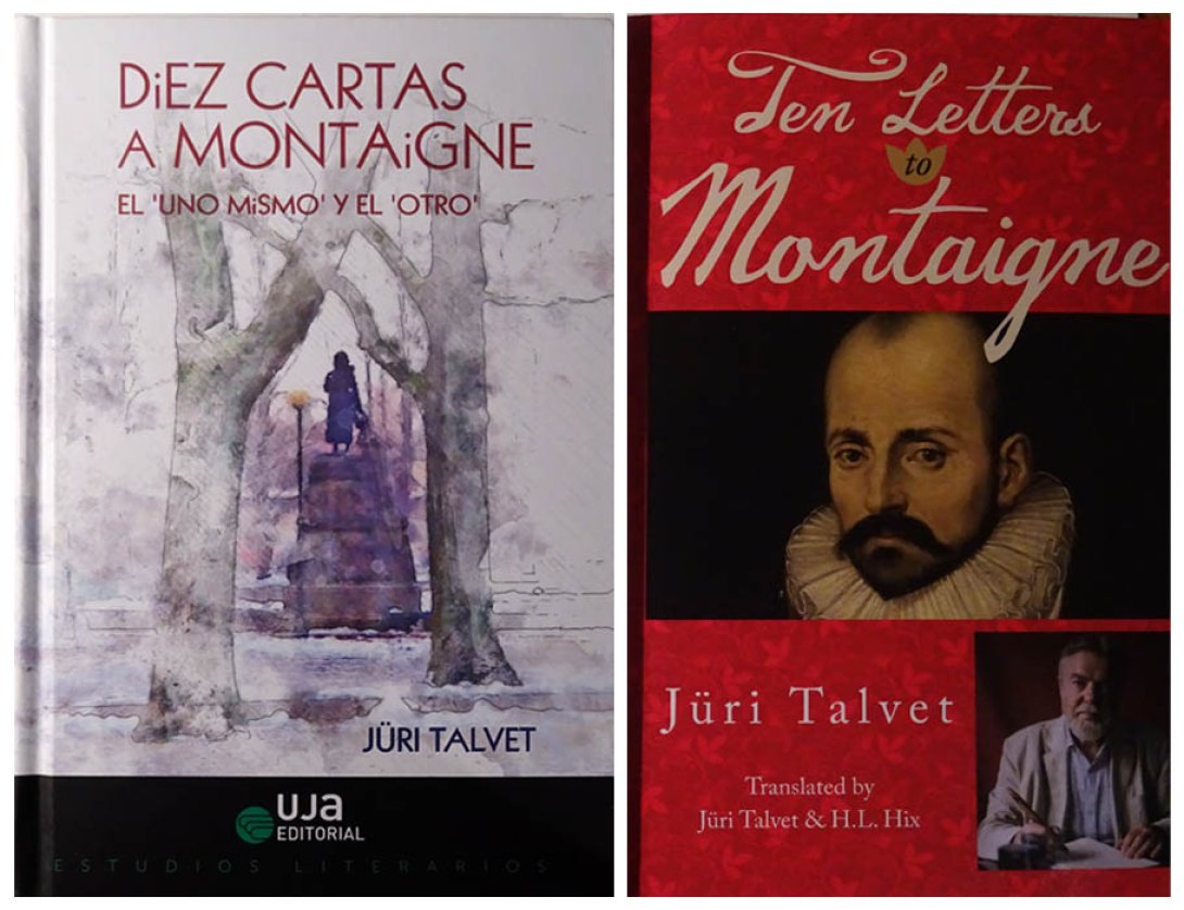 Ediciones en español e inglés de "Diez cartas a Montaigne", de Jüri Talvet.