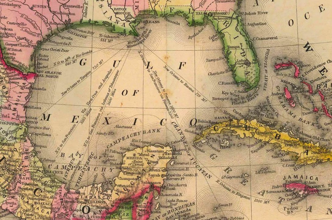 Mapa del Golfo de México, 1867.