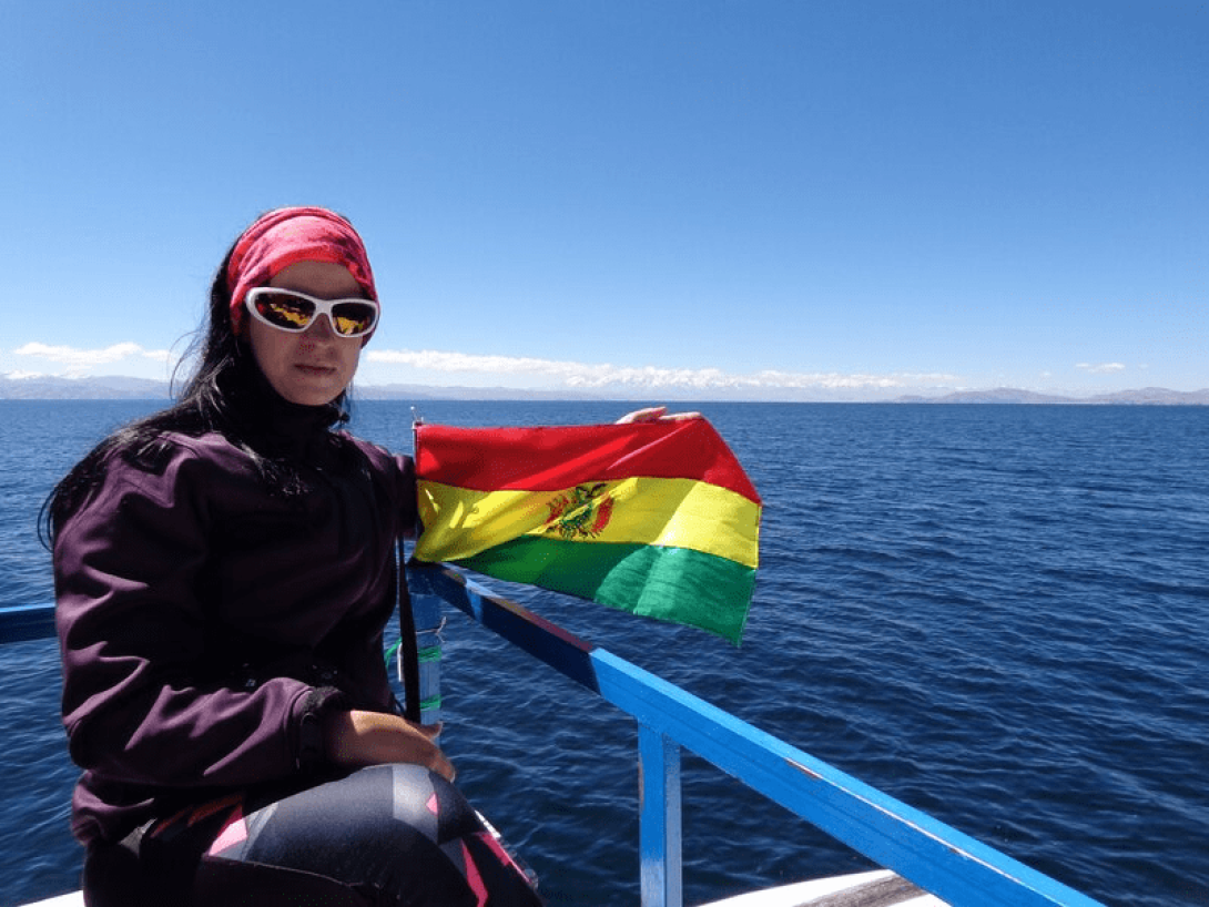 Navegando el lago Titicaca, del lado boliviano. Travesía por las montañas peruanas, 2018.