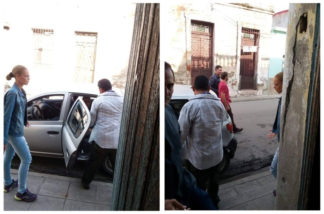 Detienen a Henry Constantín y a Alenmichel Aguilo frente a la casa de Rafael Almanza.. Júcaro Martiano.