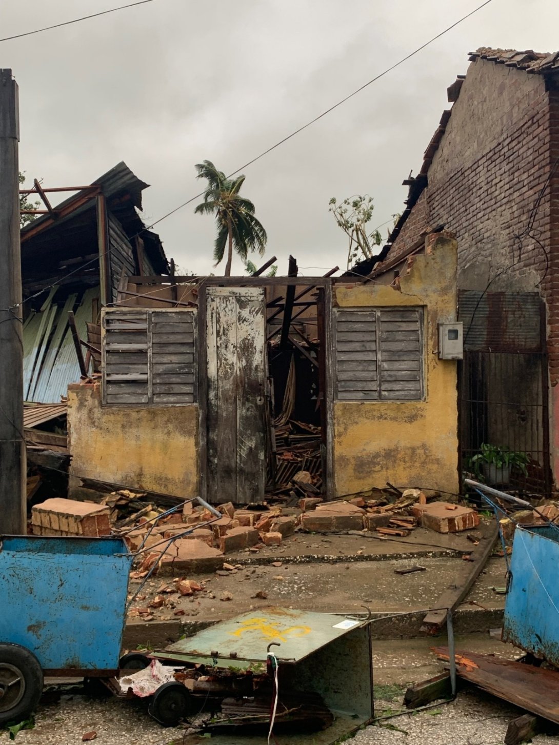 Vivienda de Baire, Santiago de Cuba, destruida por el huracán Melissa (2025).