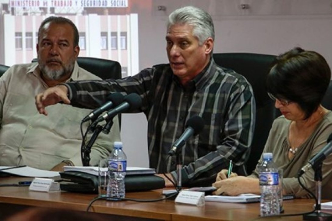 Manuel Marrero Cruz, Primer Ministro de Cuba y Miguel Díaz-Canel, presidente.