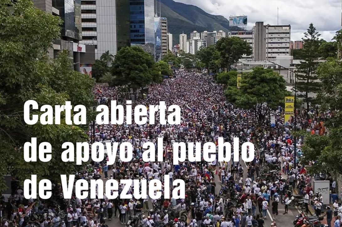 Diseño portada Carta abierta de apoyo a Venezuela