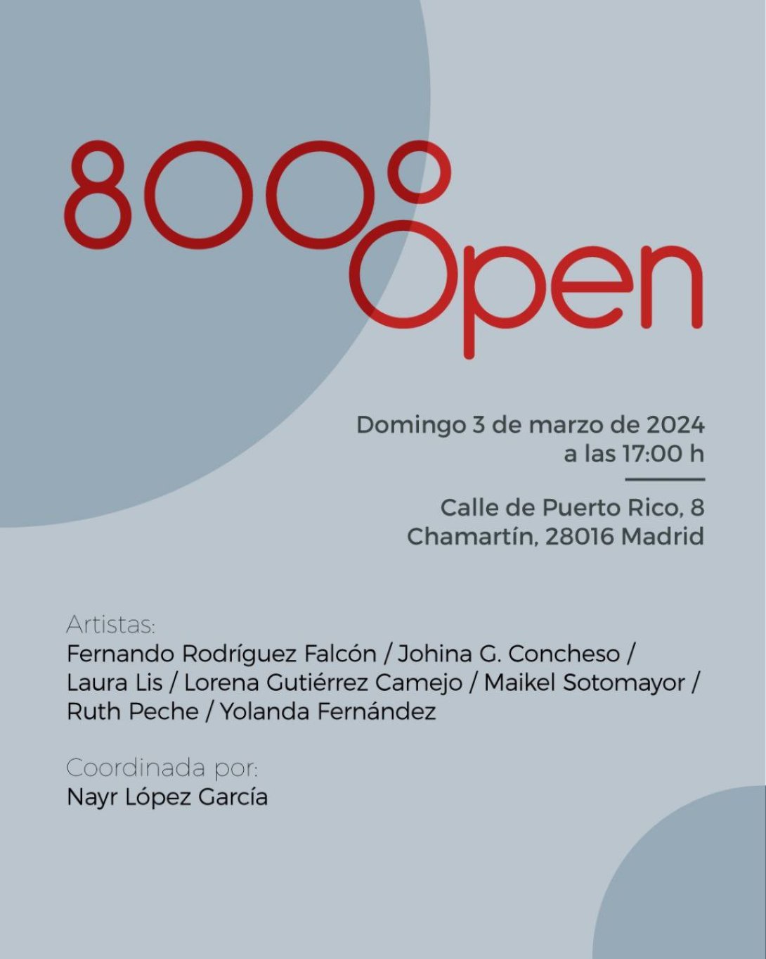 Cartel de la exposición "800 °C Open"