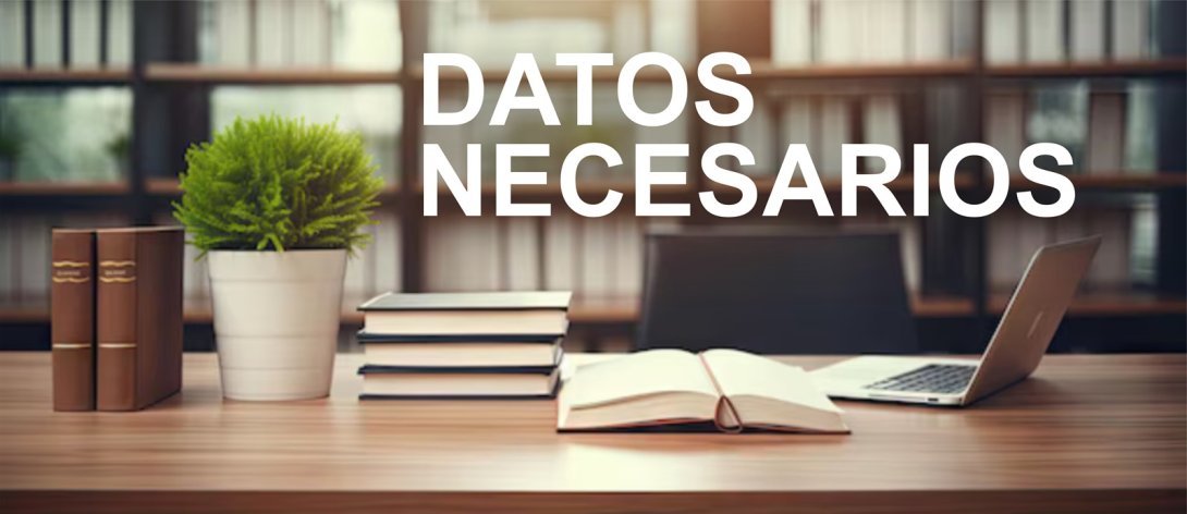 Diseño. Datos necesarios