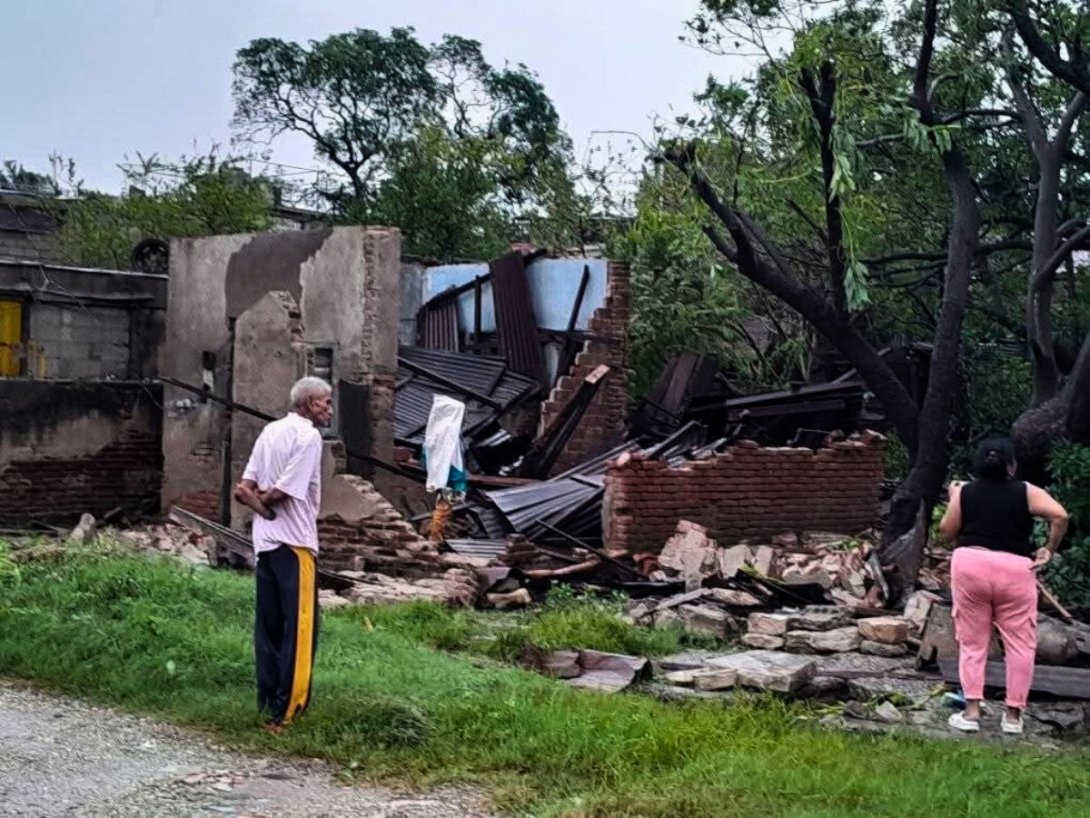 Vivienda en Palma Soriano, Santiago de Cuba, destruida por el huracán Melissa (2025).