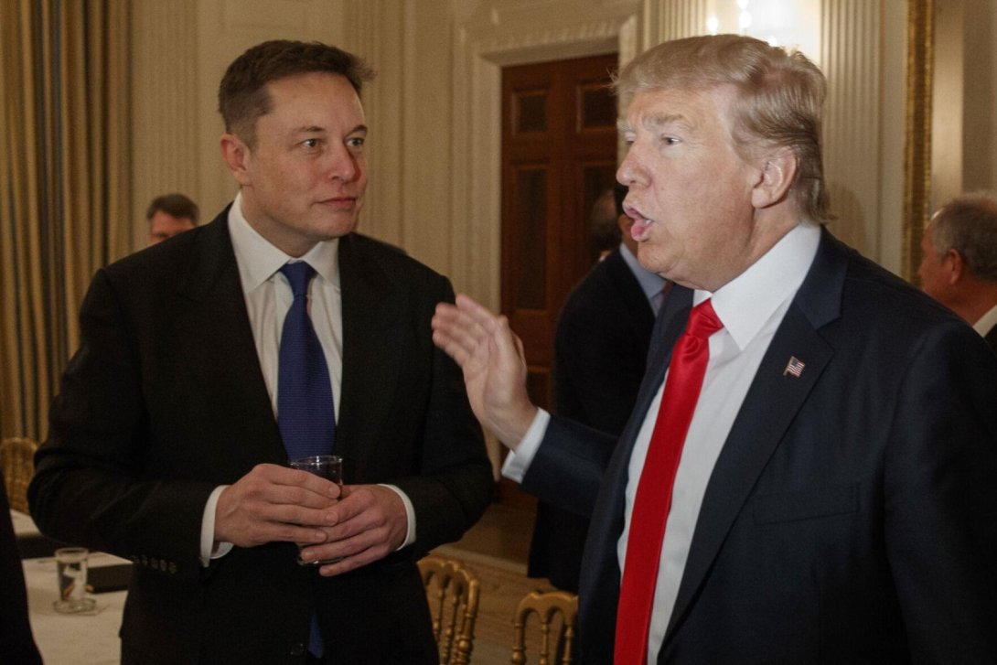 El empresario estadounidense Elon Musk junto al expresidente Donald Trump.