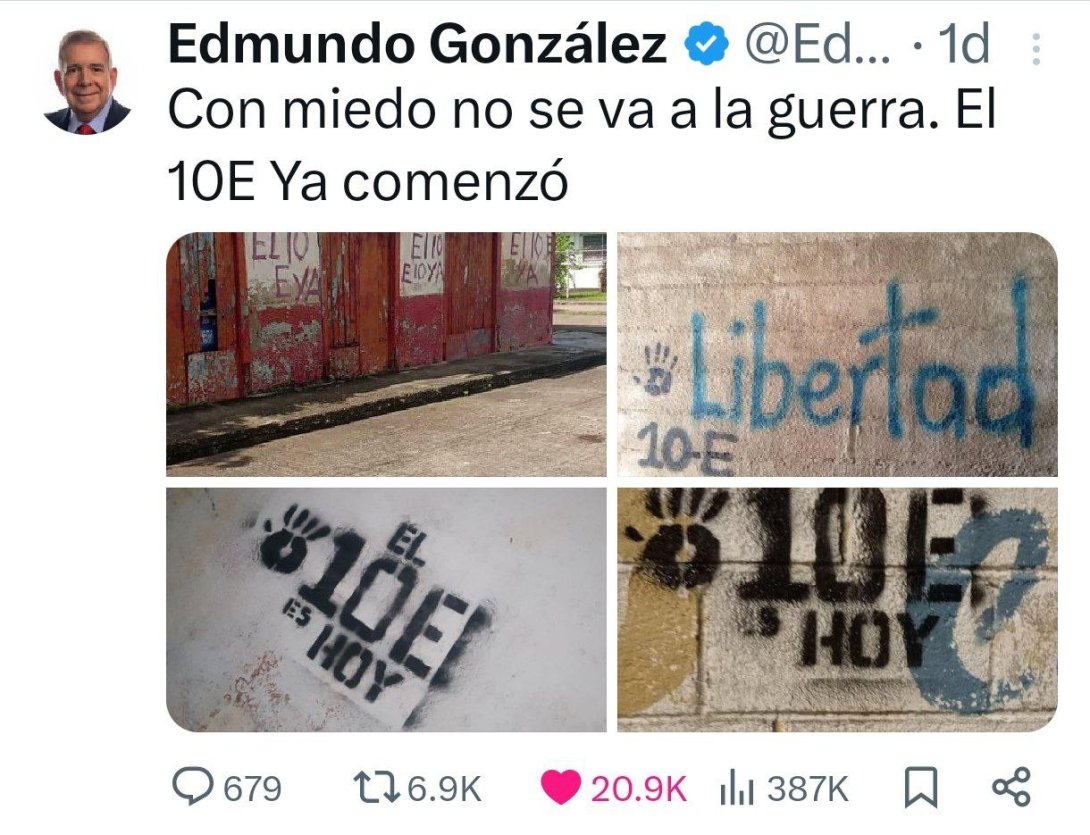 Tweet de Edmundo González.