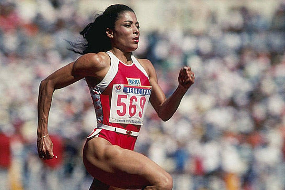 La atleta estadounidense Flo-Jo.