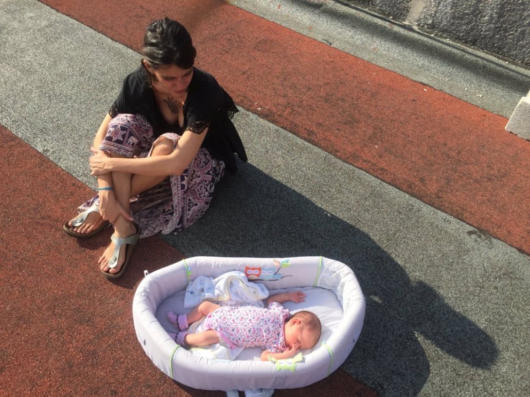 Marta María Ramírez y su bebé, Nina.