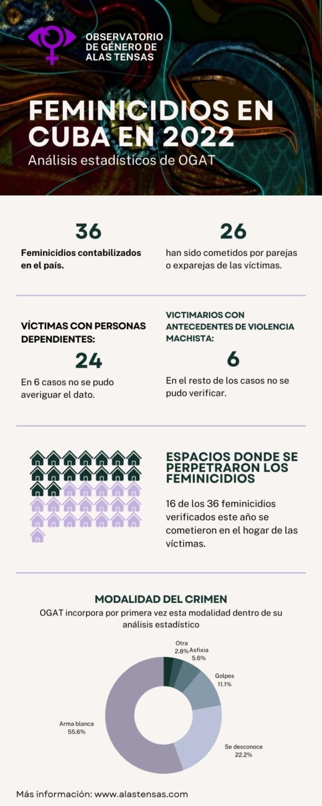 Infografía de feminicidios en Cuba en 2022.