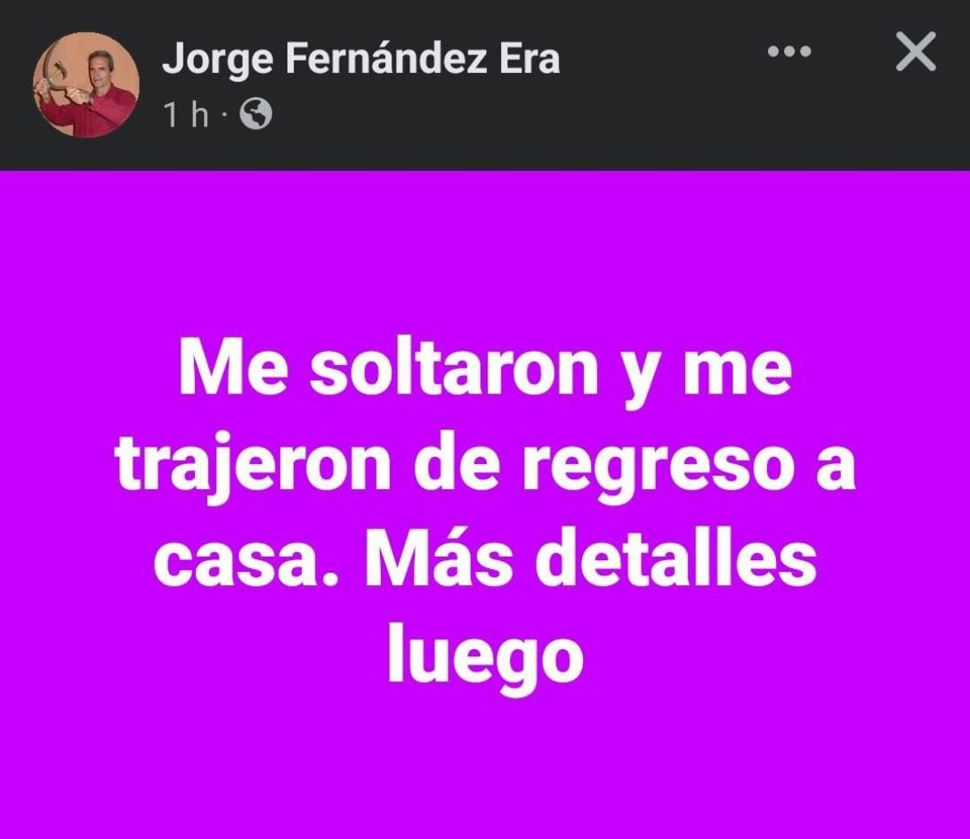 Post de Jorge Fernández Era en FB