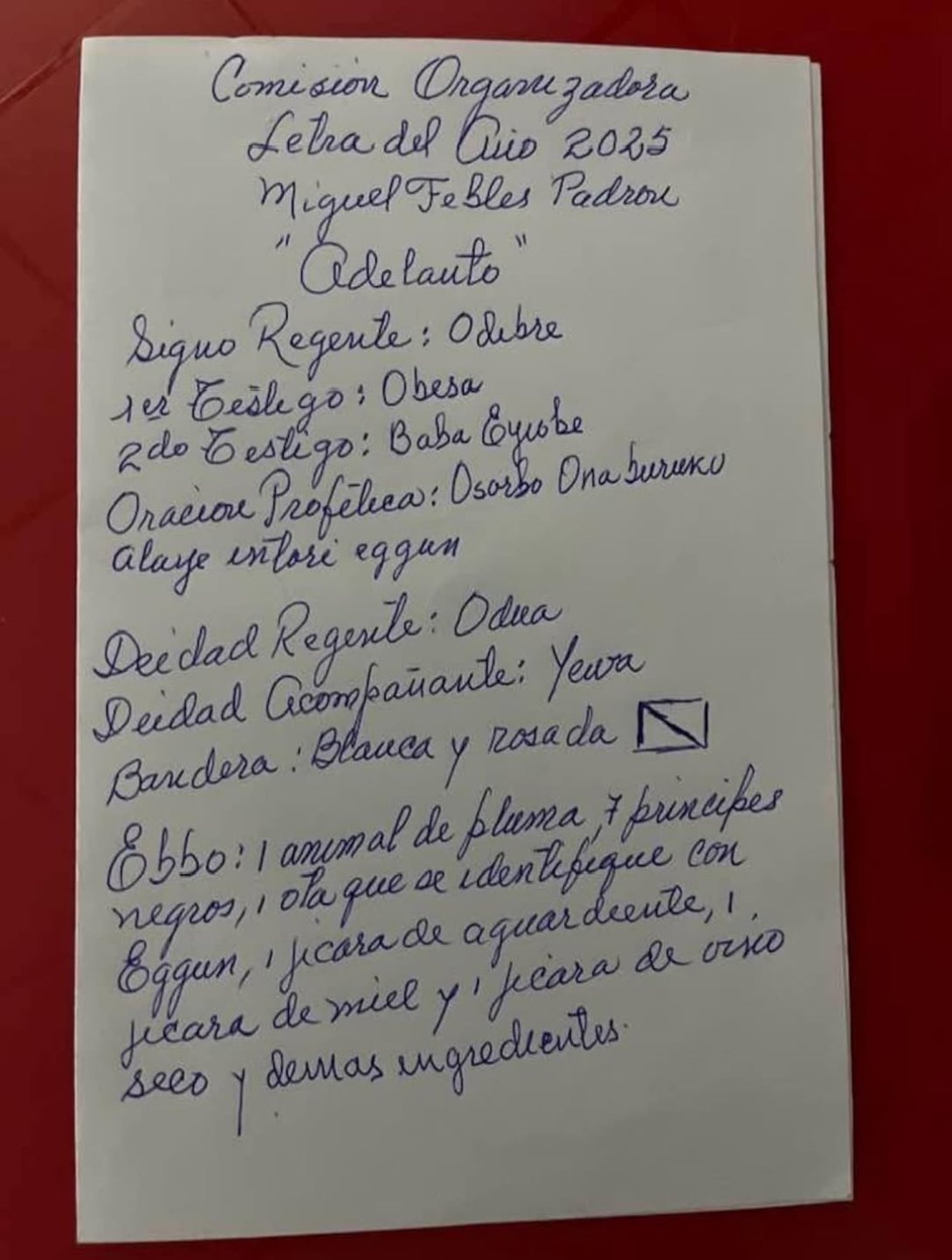 Letra del año.