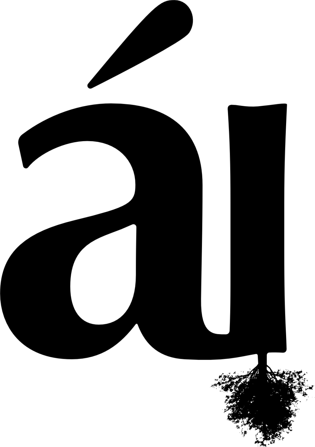 Logo de Árbol Invertido. Solo las letras negras. En PNG.