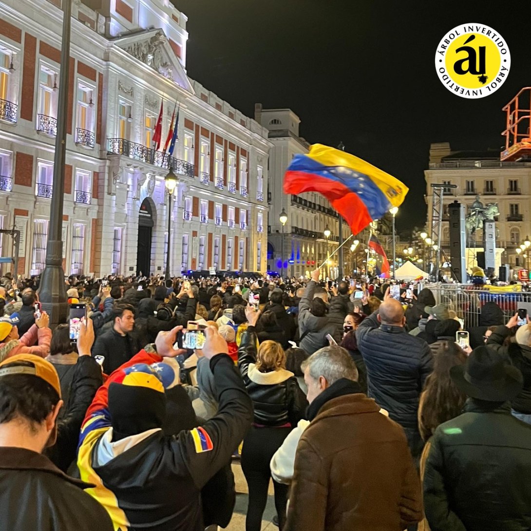 Manifestación de venezolanos en Puerta del Sol, Madrid. 9 de enero de 2025