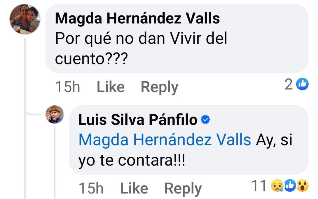 Respuesta de Luis Silva en Facebook.