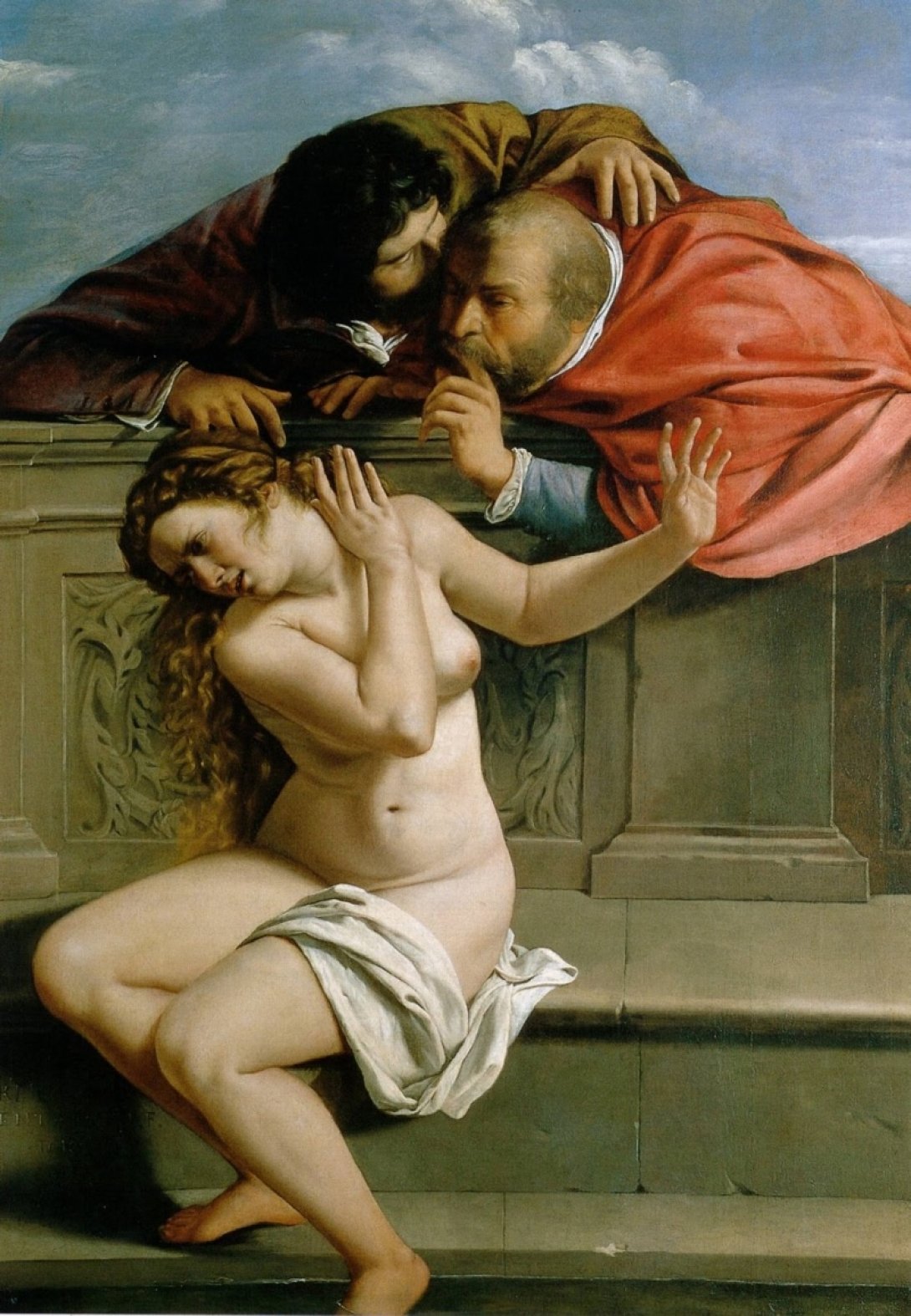 "Susana y los viejos", pintura de Artemisia Gentileschi.