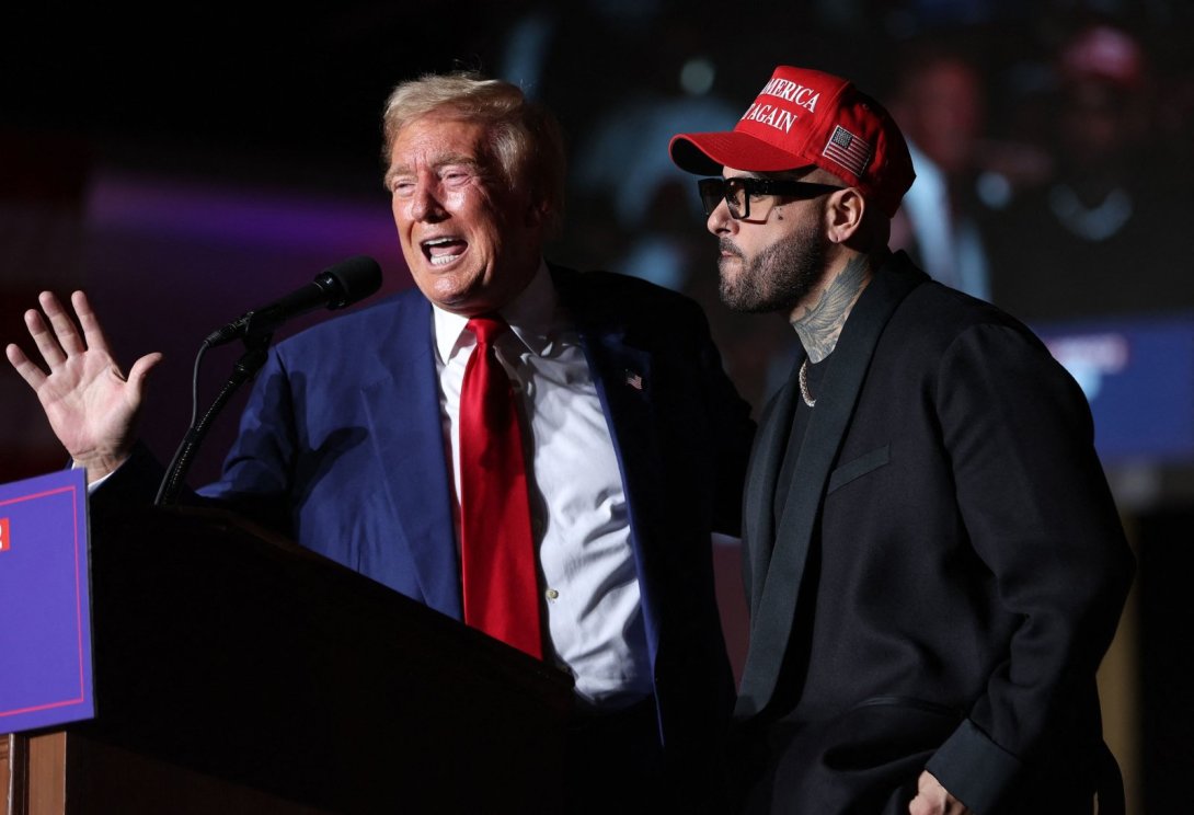 Donald Trump y el cantante puertorriqueño Nicky Jam.