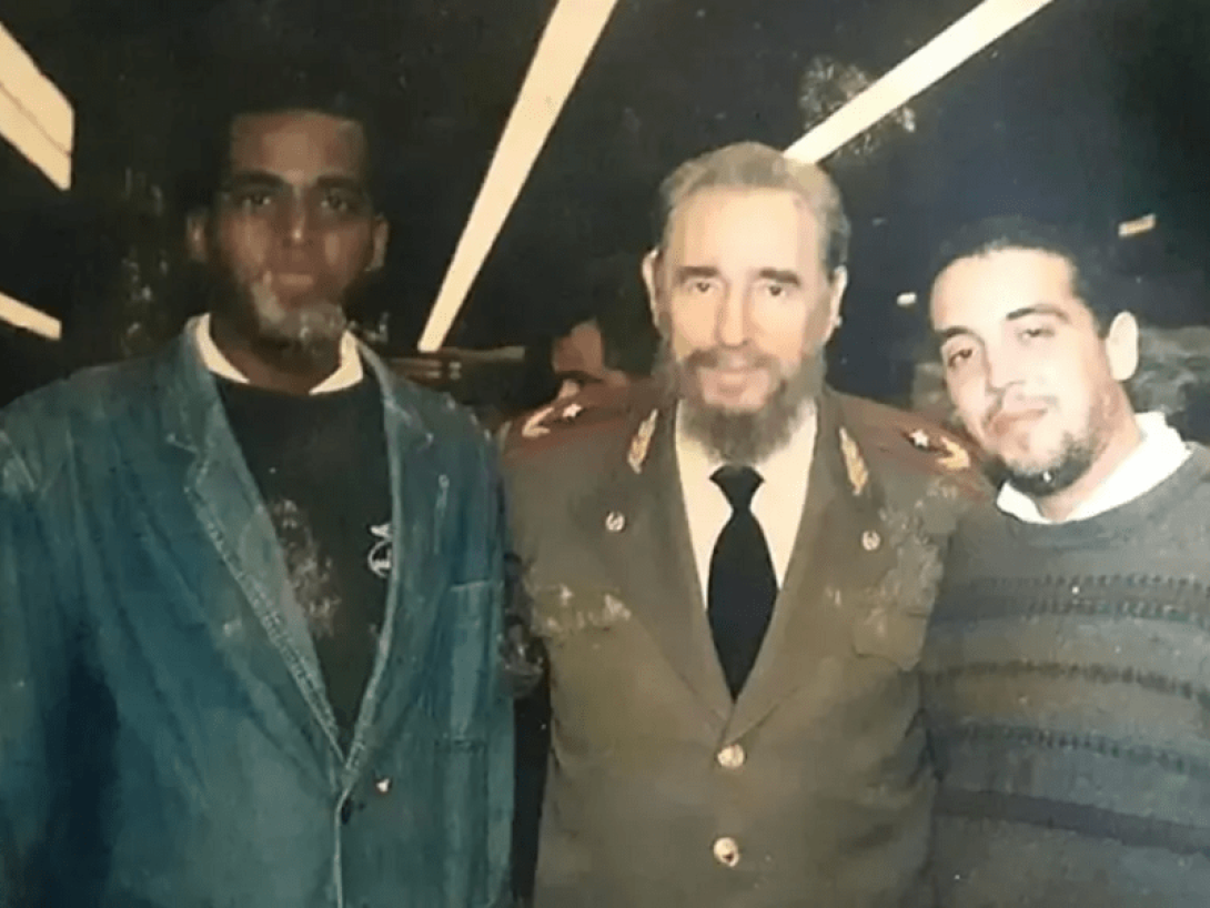 Fernando Bécquer junto a Fidel Castro. 