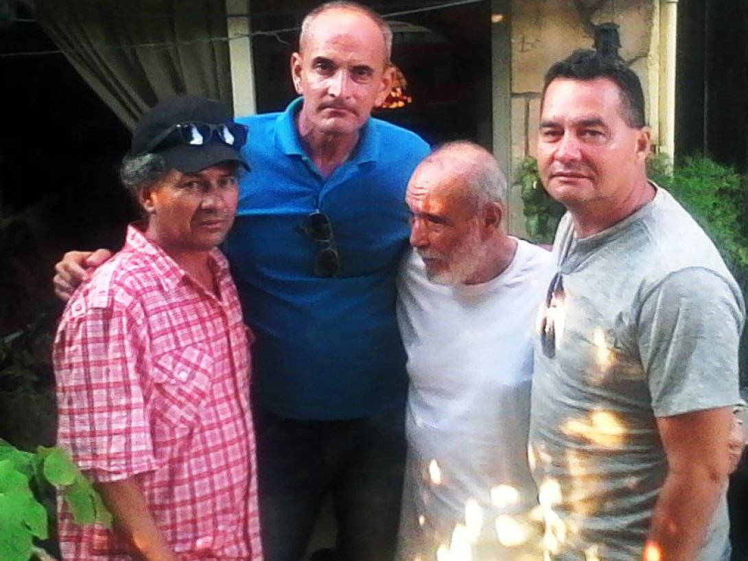 Escritores cubanos Rafael Vilches, Nelton Pérez, Rafael Alcides y Ángel Santiesteban.