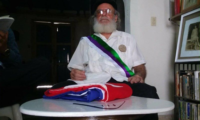 Rafael Almanza, en la Peña del Júcaro Martiano, 31-08-2019.