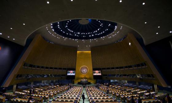 Salón de actos de la ONU. 