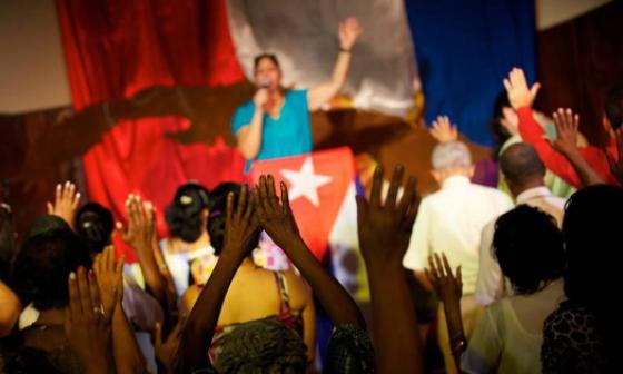 Culto evangélico en Cuba. Foto: Facebook.