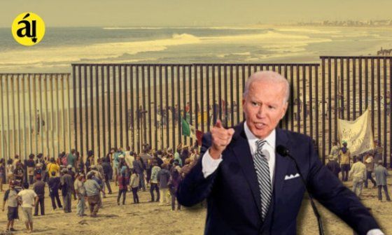 Presidente Joe Biden y forntera de EEUU con México.