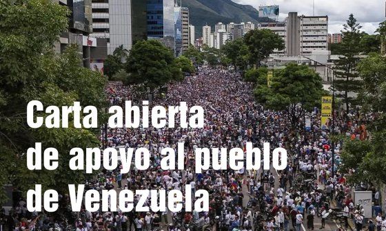 Diseño portada Carta abierta de apoyo a Venezuela