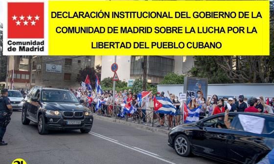Protesta frente a embajada de cuba en Madrid