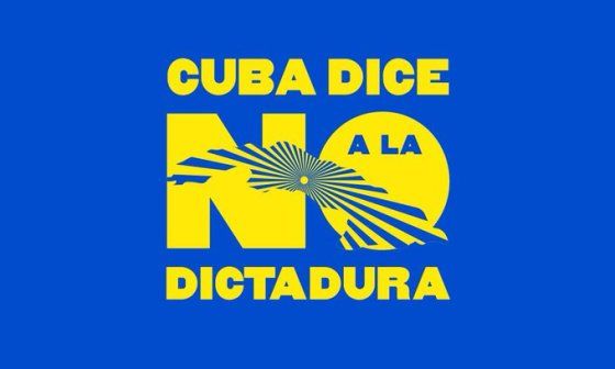 Logo de Cuba dice NO a la Dictadura.