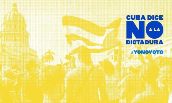 Cartel de la campaña "Cuba dice NO a la dictadura".