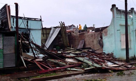 Derrumbe total ocasionado por el huracán Melissa en el oriente cubano (2025).