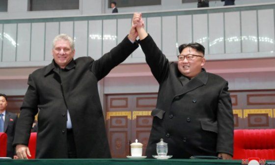 Díaz-Canel y Kim Jong Un en Corea del Norte.