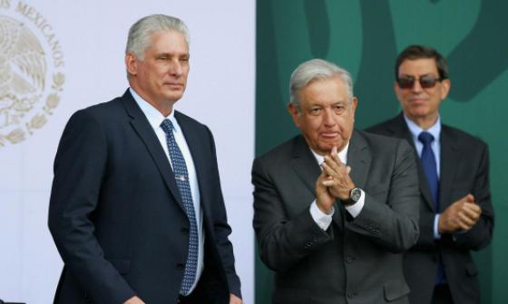 Presidente cubano Miguel Díaz Canel y presidente mexicano AMLO