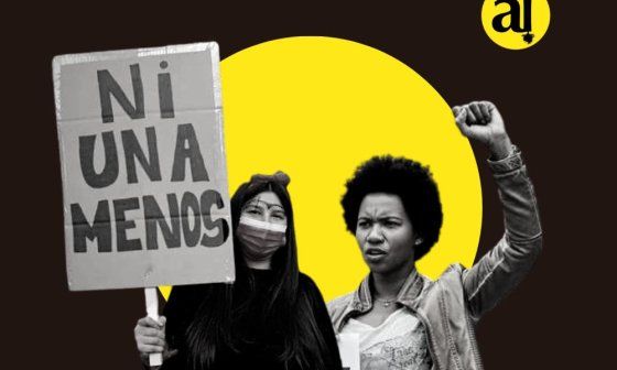 Mujeres con un cartel que dice "Ni una menos", feminismo violencia de género