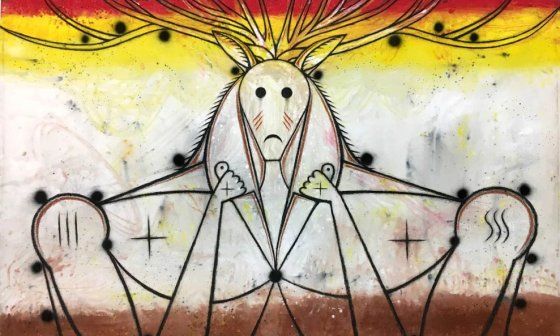 José Bedia: "Animal armado" (2010).