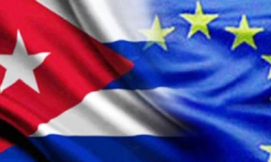 Banderas de Cuba y la Union europea
