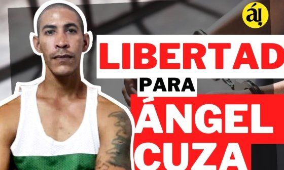 Postal que exige la libertad para el activista y reportero cubano Ángel Cuza.