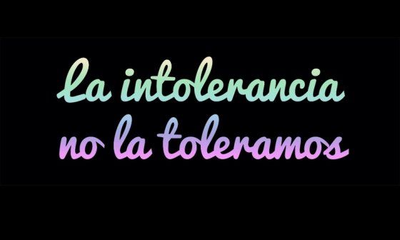 Logotipo tipográfico de LINLT: "La intolerancia no la toleramos".