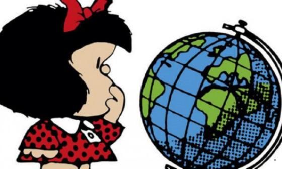 Mafalda y la bola del mundo.