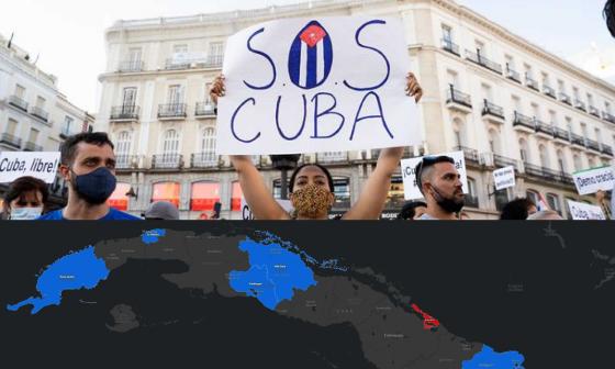 Mapa de Cuba: solicitudes de marcha de protestas