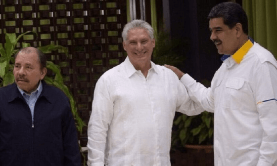 Daniel Ortega, Miguel Díaz-Canel y Nicolás Maduro.
