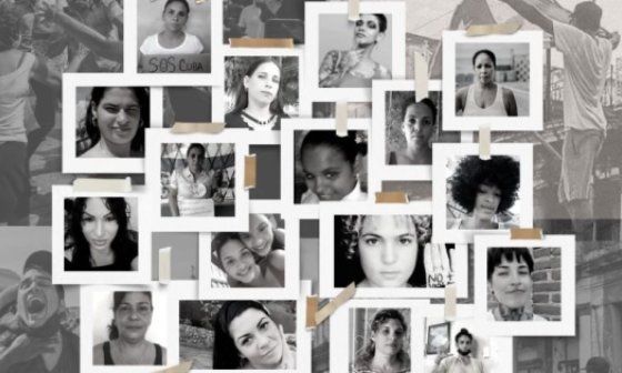 collage con fotos de presas políticas cubanas