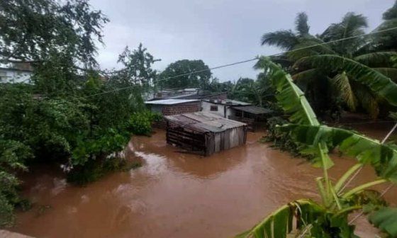 Inundación en Rafael Freyre, Holguín, tras el paso del huracán Melissa (2025).